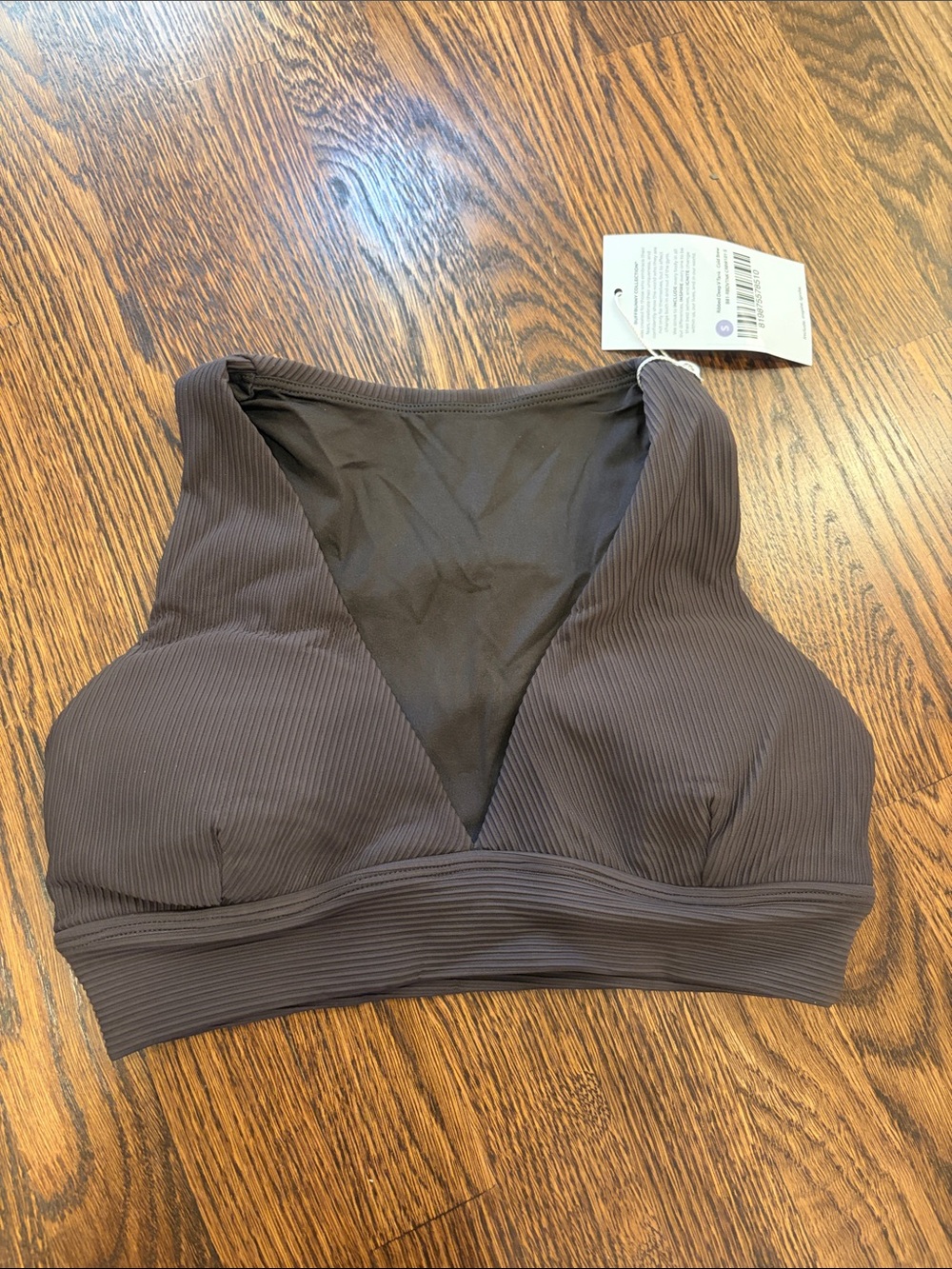 NWT Buffbunny Ribbed V-Neck Sports Bra - Brown